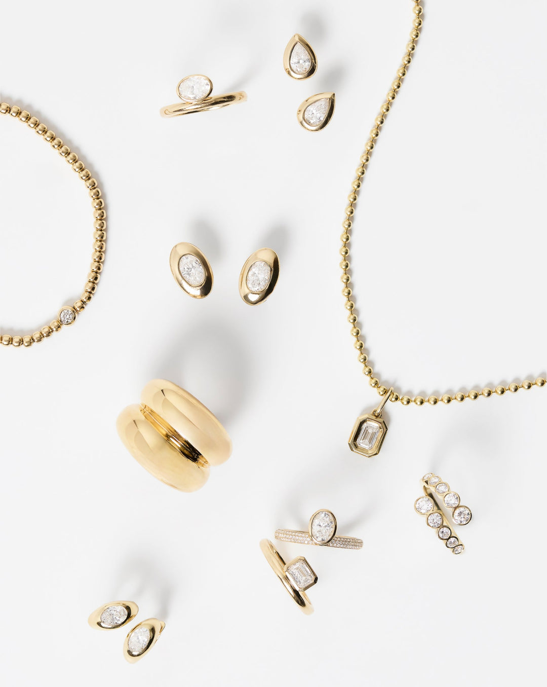 Framed Oval Lab Diamond Studs