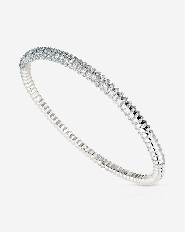 Pavé Diamond Gold Cloud Coil Bangle