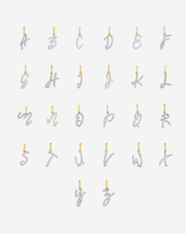 Diamond Script Initial Pendant