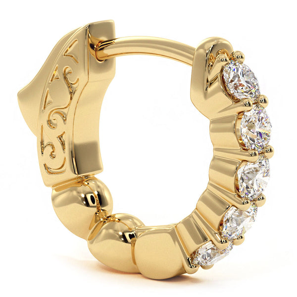 0.50ctw F-VS Ladies Huggie Hoop Earrings 14k Yellow Gold