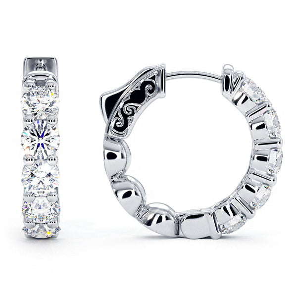 2.00ctw F-SI Ladies Huggie Hoop Earrings 14k White Gold