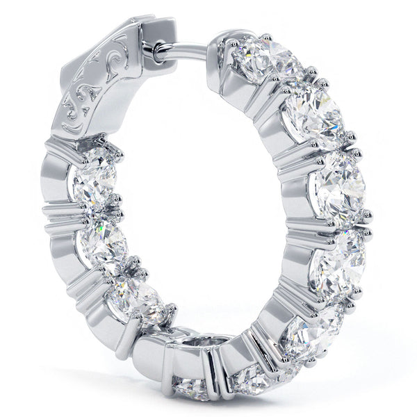 6.00ctw F-SI Ladies Huggie Hoop Earrings 14k White Gold