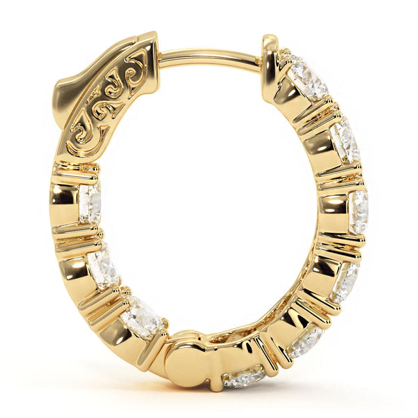 5.40ctw F-SI Ladies Huggie Hoop Earrings 14k Yellow Gold