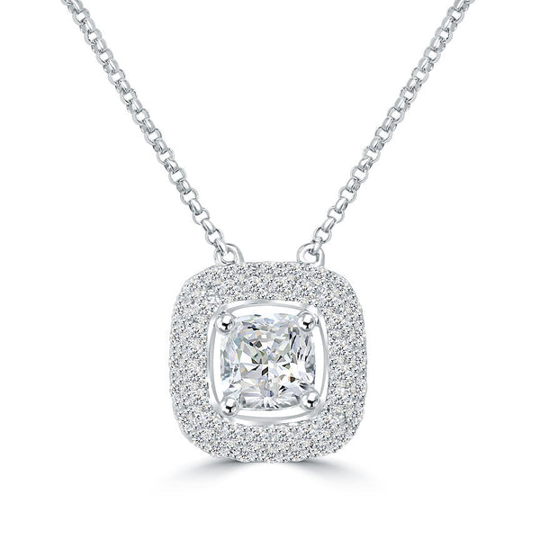 2.12 Ctw H-VS2 Cushion Cut Diamond Pendant diamond by the yard Necklace 14k Gold