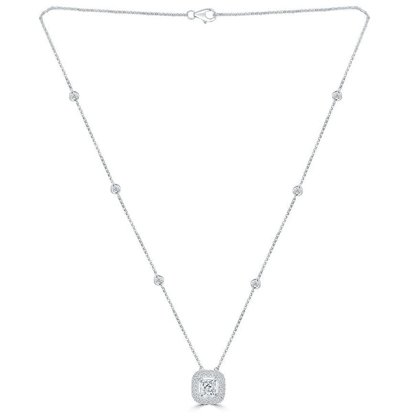 2.12 Ctw H-VS2 Cushion Cut Diamond Pendant diamond by the yard Necklace 14k Gold