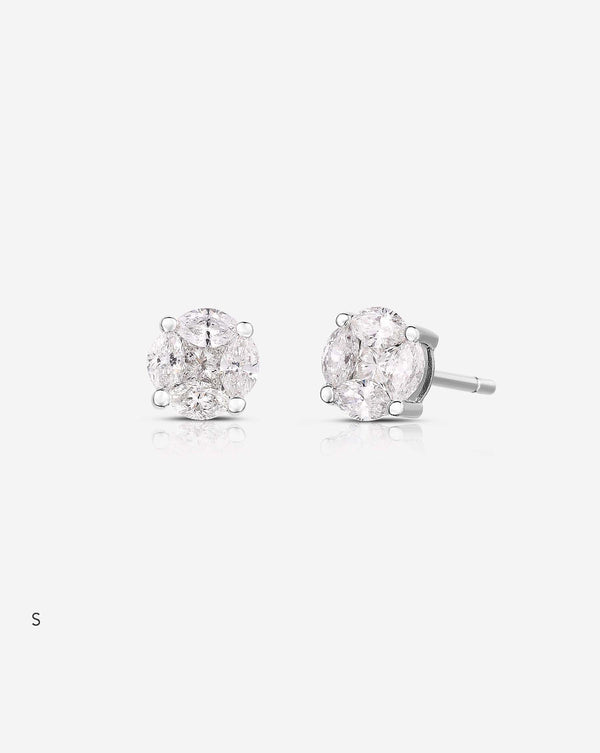 Round Illusion Diamond Studs