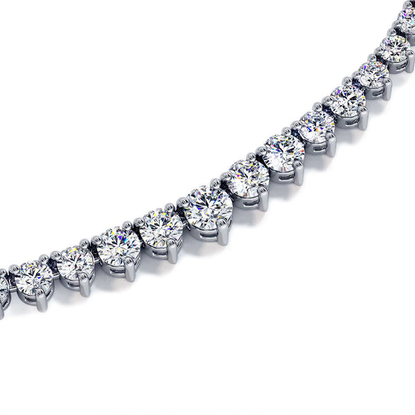 7.50ctw Round Brilliant Graduated Diamond Eternity Tennis Necklace Set in 14k White Gold