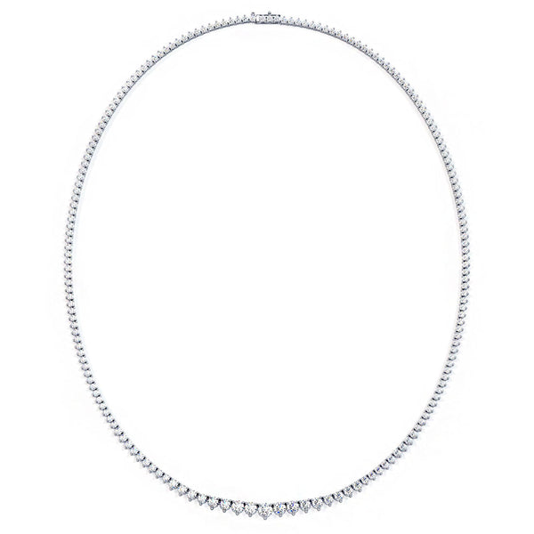 7.50ctw Round Brilliant Graduated Diamond Eternity Tennis Necklace Set in 14k White Gold
