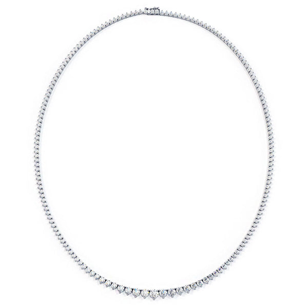10.00ctw Round Brilliant Graduated Diamond Eternity Tennis Necklace Set in 14k White Gold