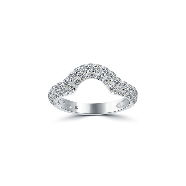 1.25 Carat Custom Curve Matching Diamond Wedding Band Ring 18k White Gold